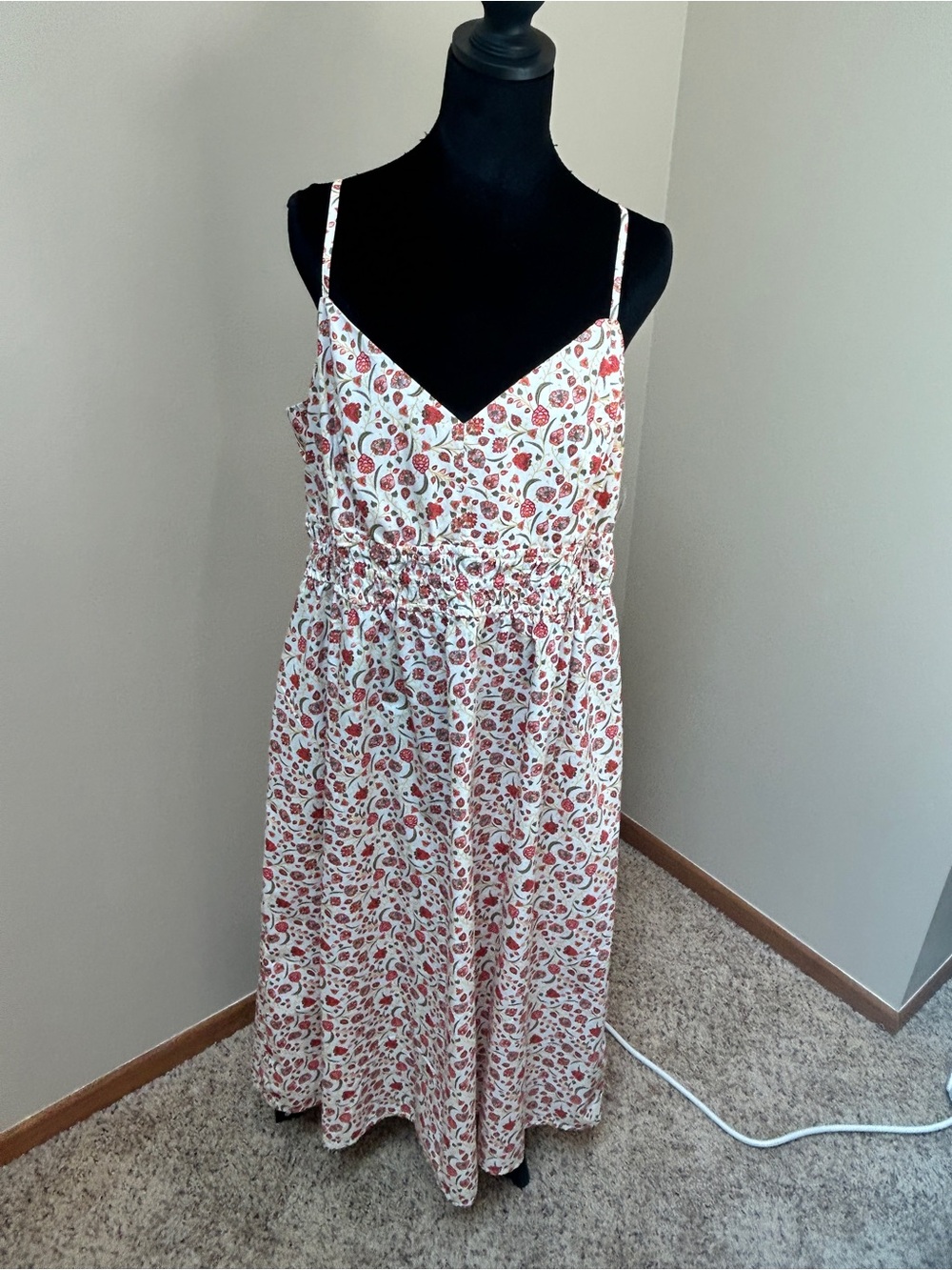 Old Navy Cream Floral Midi Dress with